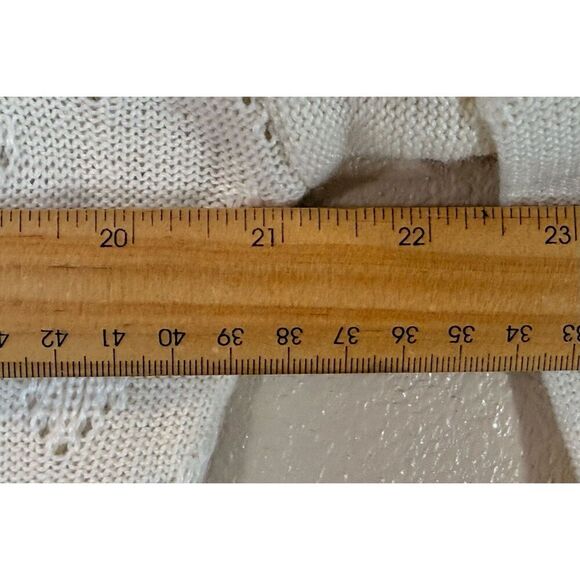 Vintage Nils 80's Cable Knit Wool Blend 1/4 Zip Up Off White Sweater Women's L - Picture 9 of 9